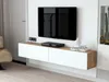 Vente-unique - AUBEPINA TV unit Holz, Platte BeigeWeiß - B 31,6 cm x H 29,6 cm x L 180 cm Bild 5