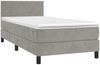vidaXL Boxspringbett mit Matratze Hellgrau 80x200 cm Samt, Härtegrad: H2 [3141149] Bild 3