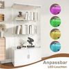 PXloue Standvitrine Matt Glasvitrine mit LED-Beleuchtung und Stauraum Wohnzimmerschrank mit Glastüren und 1 Schubladen Bild 3