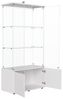 PXloue Standvitrine Matt Glasvitrine mit LED-Beleuchtung und Stauraum Wohnzimmerschrank mit Glastüren und 1 Schubladen Bild 4