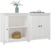 Sideboards 2 Stk. 70 x 35 x 80 cm Massivholz Kiefer Weiß Bild 3