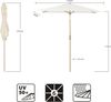 Sekey Sonnenschirm mit Kurbel und UV50+, knickbar, Aluminium creme / natur, 210 × 140 cm Bild 3