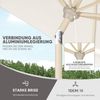 Sekey Sonnenschirm mit Kurbel und UV50+, knickbar, Aluminium creme / natur, 210 × 140 cm Bild 5