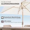 Sekey Sonnenschirm mit Kurbel und UV50+, knickbar, Aluminium creme / natur, 210 × 140 cm Bild 4