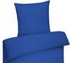 Mako-Satin Bettwäsche "Premium" aus 100% Baumwolle - Uni Royalblau 155x220 cm und 80x80 cm Bild 3
