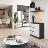 Milord FURNITURE Kommode mit 3 Schubladen 2 Einlegeböden und 1 Tür 80 cm breit, B80xH77xT35 Bild 3