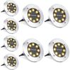 oyajia LED Gartenstrahler 8x Solarleuchte LED-Außenleuchte, IP65 Wasserdichte LED-Wegeleuchten, LED fest integriert, Kaltweiß, 8 LEDs Solar Bodenleuchte,Außen Solarleuchte,für Garten Rasen Hof Bild 2