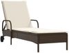 vidaXL Sonnenliegen mit Auflagen 2 Stk. Braun Poly Rattan 3261435 Bild 3