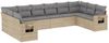 vidaXL 10-tlg. Garten-Sofagarnitur mit Kissen Beige Poly Rattan 3220668 Bild 2