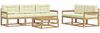 vidaXL Outdoor-Sofagarnitur mit Kissen 6 pcs Weiß und Creme 3386049 Bild 2
