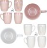 Ossia 12tlg Exotic Tearose rosa Frühstücksset Steingut Teller Becher Schale Bild 5