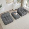 Modulares Sofa aus Granulierter Fleece mit Ottoman, 210 x 165 x 79 cm, grau Bild 5