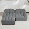 Modulares Sofa aus Granulierter Fleece mit Ottoman, 210 x 165 x 79 cm, grau Bild 3