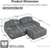 Modulares Sofa aus Granulierter Fleece mit Ottoman, 210 x 165 x 79 cm, grau Bild 4