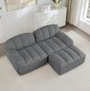 Modulares Sofa aus Granulierter Fleece mit Ottoman, 210 x 165 x 79 cm, grau Bild 2