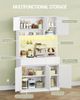 küchenschrank, Buffetschrank, Hochschrank mit Steckdosen und Led-Lichtleisten, mit Arbeitsplatten und Zwei Schubladen, Verstellbare Einlegeböden, Küche, 40 X 100 X 180 cm, Weiß Bild 5