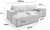 Ecksofa Schlafsofa CORUNIA XS Stoff Poso Altweiß Ottomane Rechts Bild 5