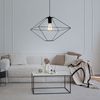 RGB LED Pendelleuchte, Metall schwarz, Käfig Design, H 110 cm Bild 5