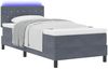 vidaXL LED Boxspringbett mit Matratze Dunkelgrau 90 x 190 cm Samt 3342555 Bild 3