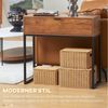 HOMCOM Konsolentisch mit Schublade, Sofatisch Flurtisch im Industriedesign, Beistelltisch für Eingang, Wohnzimmer, Flur, Stahl, Natur, 80 x 30 x 76 cm Bild 4