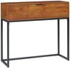 HOMCOM Konsolentisch mit Schublade, Sofatisch Flurtisch im Industriedesign, Beistelltisch für Eingang, Wohnzimmer, Flur, Stahl, Natur, 80 x 30 x 76 cm Bild 2