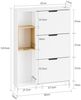 SoBuy FSR209-WN Schuhschrank, MDF, Lackiert, Weiß, 87 x 129,5 x 90 cm Bild 3