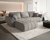 Ecksofa Schlafsofa MISATO Stoff Wind Hellgrau Ottomane Links Bild 4