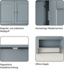 Wand-Badezimmerschrank mit Regal und Handtuchhalter, MDF, hellgrau, platzsparend, 56,8×19×70 cm, verstellbare Fächer Bild 4