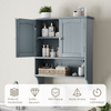 Wand-Badezimmerschrank mit Regal und Handtuchhalter, MDF, hellgrau, platzsparend, 56,8×19×70 cm, verstellbare Fächer Bild 5