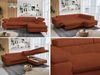 Ecksofa mit Bettfunktion, Modern Sofa, L-form, Einstellbare Kopfstützen, Bettkasten - PETER - Orange Plüsch - rechts Bild 2