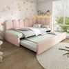 Ausziehbett 90x200/90x190 cm mit Stoppern, Rosa, ohne Matratze Bild 2