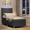 vidaXL Boxspringbett mit LED-Lichtleisten Grau 100 x 200 cm Stoff 3343617 Bild 5