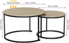 Couchtisch-Set, 2-teilig, ineinander schiebbar, B 70/50 x T 70/50 x H 45/40 cm, Holzoptik & Metall Bild 5