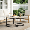 Couchtisch-Set, 2-teilig, ineinander schiebbar, B 70/50 x T 70/50 x H 45/40 cm, Holzoptik & Metall Bild 4