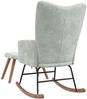 vidaXL Schaukelstuhl mit Hocker Hellgrau Samt 328150 Bild 5