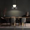 LED Hängelampe, Glas, satiniert, messingfarben, H 120 cm Bild 2