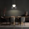 LED Hängelampe, Glas, satiniert, messingfarben, H 120 cm Bild 2
