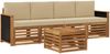 vidaXL Outdoor-Sofagarnitur 5 pcs Natur und Beige Massivholz Akazie 3383984 Bild 2