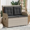 vidaXL Gartenbank Hellgrau Poly-Rattan 3394463 Bild 3