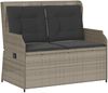 vidaXL Gartenbank Hellgrau Poly-Rattan 3394463 Bild 2