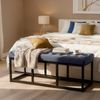 CLP Sitzbank Polson, Modern, Gestell schwarz, Samt, Gesteppt, Bodenschoner, Design,grau 120 cm Bild 3