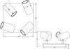Deckenstrahler MARLEY in Altmessing 4-flammig Spots schwenkbar 24x24 cm Bild 5