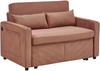 2-Sitzer Schlafsofa H 73 x T 195 x B 134 cm aus Stoff in Orange mit USB-Anschluss und Schlaffunktion Bild 3