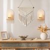 Zaewry Wandregal Holz Boho Wanddeko: Holz Wand Deko Kinderzimmer Wand Regale, 2-tlg, Klein Pflanzregal für Wohnzimmer Schlafzimmer Bild 3