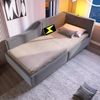 Tagesbett Samt mit hydraulischem Stauraum & USB-Anschluss, 90x200 cm, Grau, ohne Matratze Bild 3