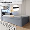 Schlafsofa mit Mehrfachsteckdose und mehreren Staufächern mit Lichtleiste hydraulisches Bett Massivholz Grau 90 x 200 cm Bild 4