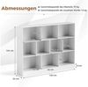 COSTWAY Bücherregal, Standregal, 3 Ebenen, 10 Fächer, bis 70kg, 140 x 24 x 104 cm Bild 3