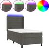 vidaXL Boxspringbett mit Matratze & LED Dunkelgrau 90x200 cm Samt 3139602 Bild 2
