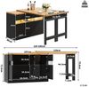 Odikalo Kücheninsel Esstisch Bartisch Stehtisch mit LED & 360° Drehfunktion, (Ausziehbarer Längenverstellbar 120-180 Moderner Kücheninsel Tisch mit Stauraum für Wohnzimmer Esszimmer Homeoffice) Bild 4