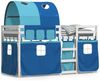 vidaXL Etagenbett mit Vorhängen Blau 80x200 cm Massivholz Kiefer 3283992 Bild 2